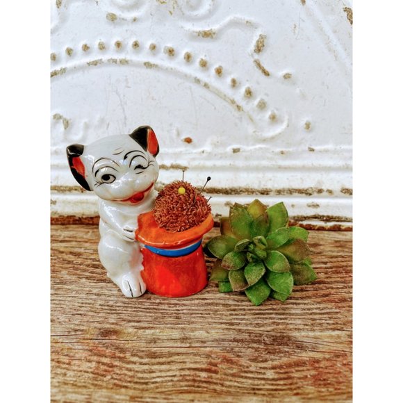 Vintage Lusterware Winking Dog pin cushion - Picture 6 of 8